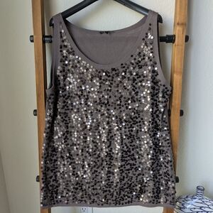 Eileen Fisher Women's Sparkling Sequin Knit Tank Top - Size XL
